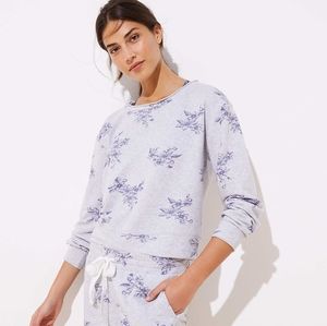 Loft Beach Floral Cropped Sweatshirt XS